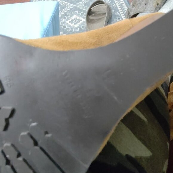 L.K Bennet London Zia Caramel Suede Leather Wedge Heel Ankle Boots Women's 9 - Picture 7 of 9